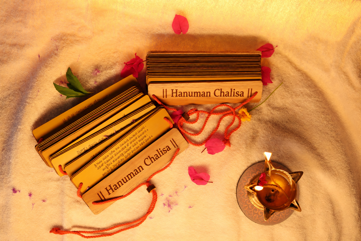 Palm leaf Hanuman Chalisa manuscript in English by Crevoworks